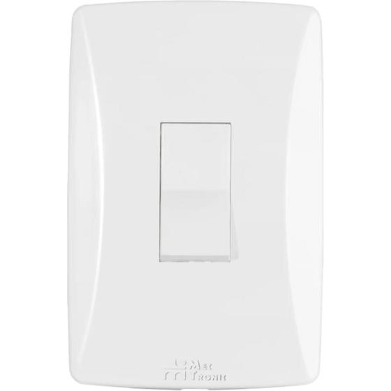 Imagem de Conjunto interruptor simples com placa vertical petra mec-tronic