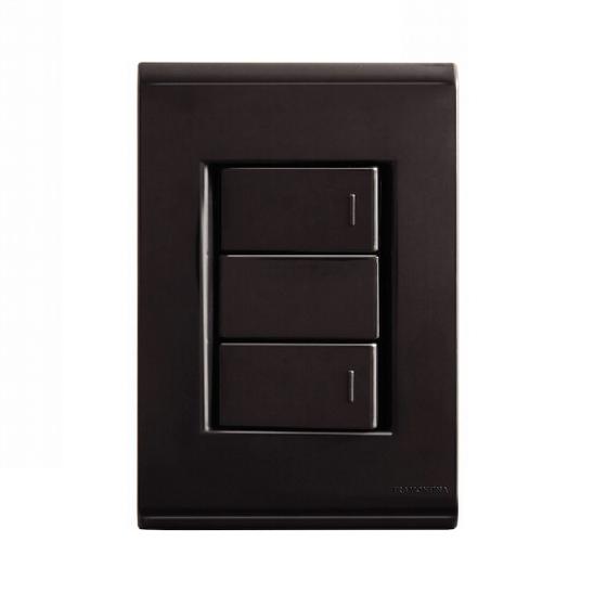 Imagem de Conjunto Interruptor Simples Duplo Grafite 57173/040 Tramontina Liz