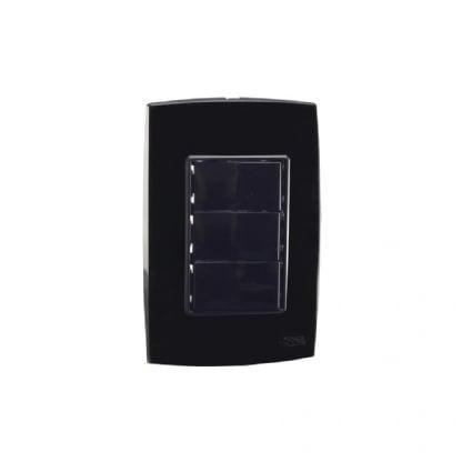 Imagem de Conjunto Interruptor Simples + Duplo Paralelo Preto Force Line