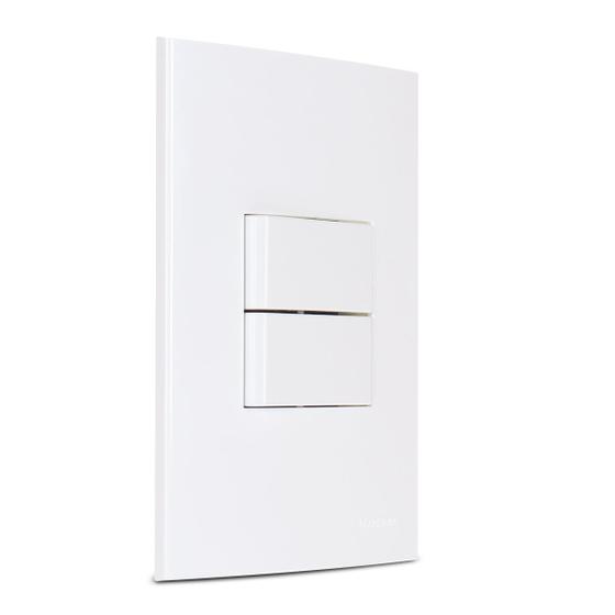 Imagem de Conjunto Interruptor Simples DuploSleek Margirius Branco
