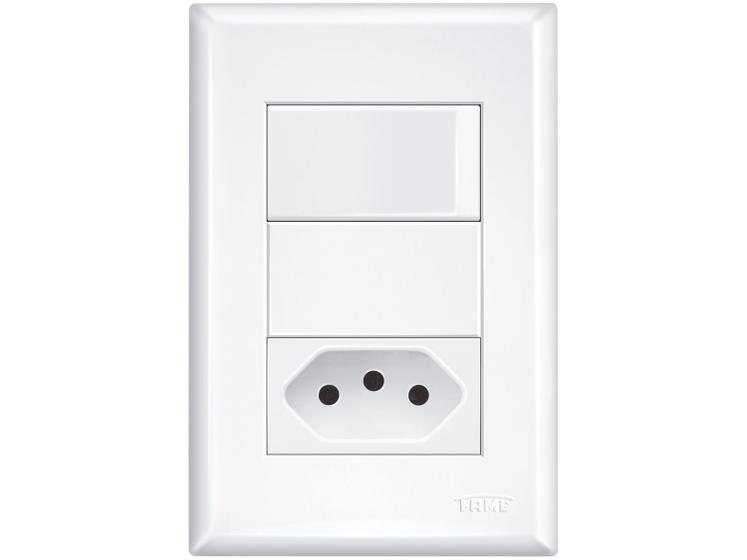 Conjunto Interruptor Simples e Tomada 2P+T 10A Menor preço em Conjunto Interruptor Simples e Tomada 2P+T 10A