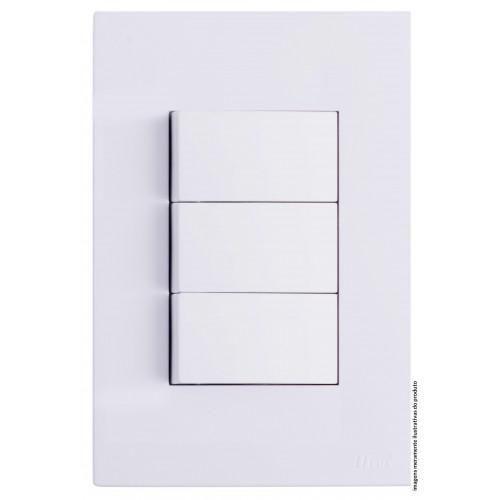 Imagem de Conjunto Interruptor Triplo Paralelo 4X2 Branco Brg11048-5Br