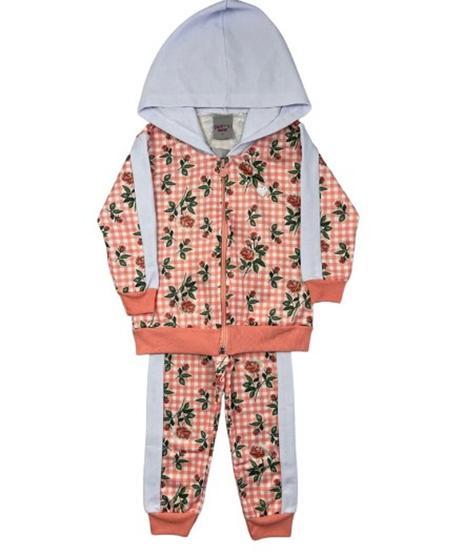 Imagem de Conjunto Inverno Menina Quadriculado Floral Rosê - Pimentinha Kids