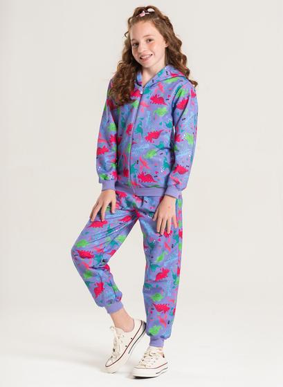 Imagem de Conjunto Inverno Menina Tulipa Jaqueta Com Capuz e Calça em Moletom Dino