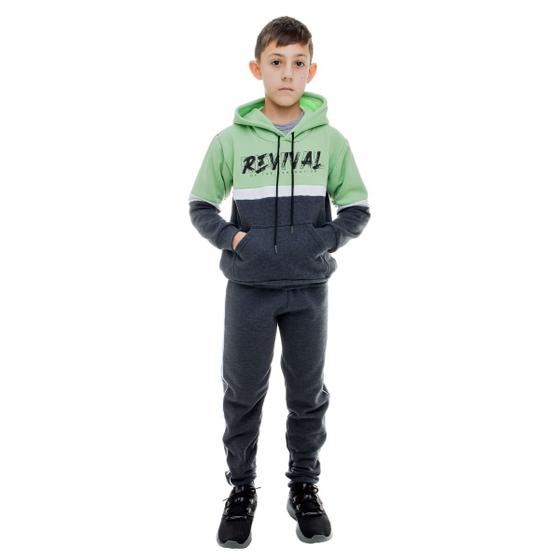 Imagem de Conjunto Inverno Moletom Masculino Infantil Com Capuz