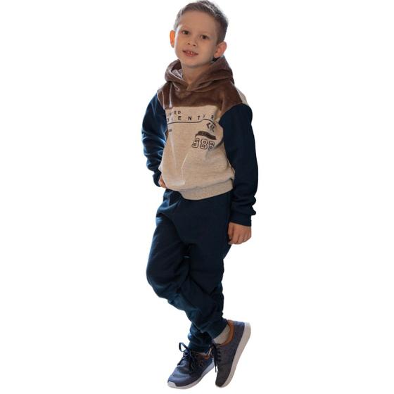 Imagem de Conjunto Inverno Moletom Masculino Infantil Com Capuz