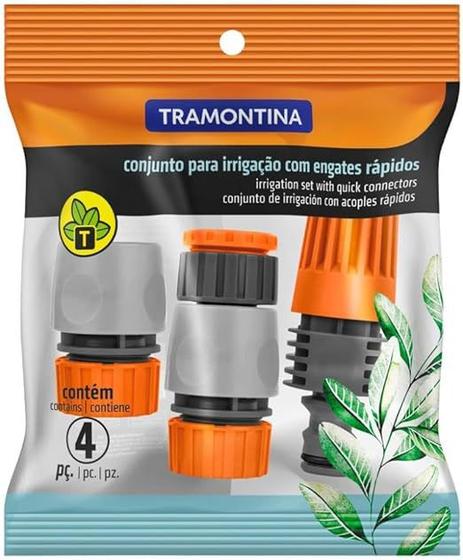 Imagem de Conjunto Irrigação Engates Rápido Esguicho 4pçs Tramontina