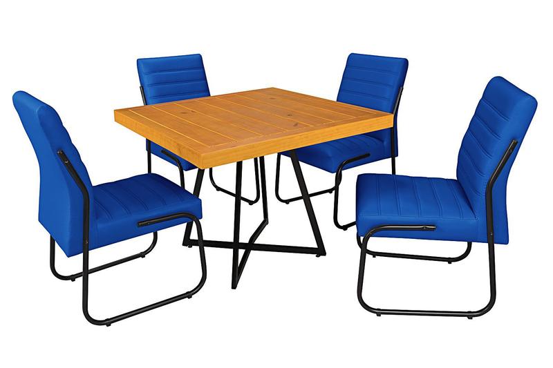 Imagem de Conjunto Jade Mesa e 4 cadeiras tampo em Madeira