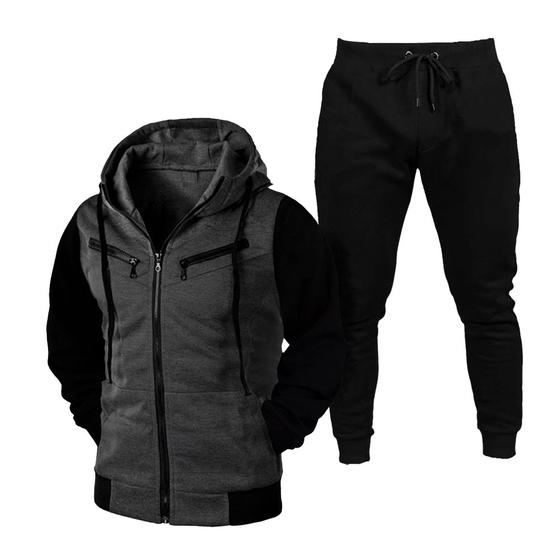 Imagem de Conjunto Jaqueta Com Capuz + Calça De Moletom Com Bolso