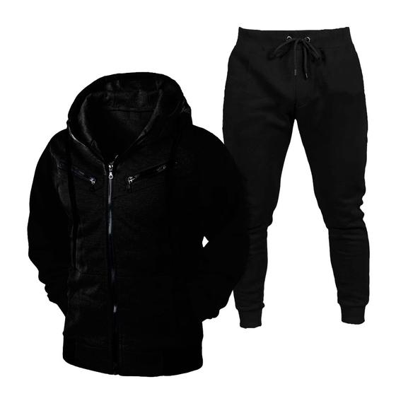 Imagem de Conjunto Jaqueta Com Capuz + Calça De Moletom Com Bolso