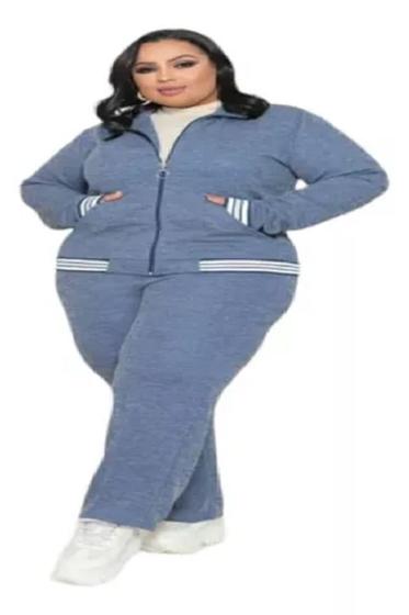Imagem de Conjunto Jaqueta E Calça Malha River De Algodão Plus Size