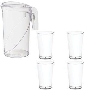 Imagem de Conjunto Jarra 2L com 4 Copos 350ml Prime Utility Cristal
