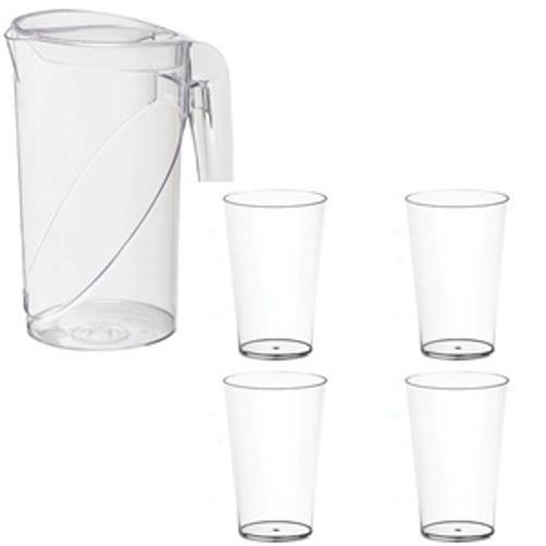 Imagem de Conjunto Jarra 2L Com 4 Copos 350Ml Prime Utility Cristal