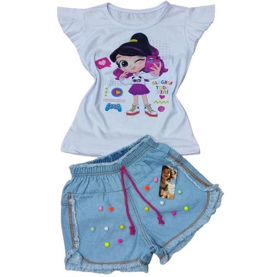 Imagem de Conjunto jeans infantil feminino luluca.