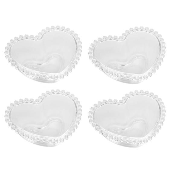 Conjunto Jogo 4 Bowls Cumbucas Petisqueira de Coração em Cristal Transparente Pearl Bolinhas Wolff Menor preço em Conjunto Jogo 4 Bowls Cumbucas Petisqueira de Coração em Cristal Transparente Pearl Bolinhas Wolff