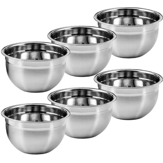 Conjunto Jogo Saladeira 26cm Bacia Tigela Bowl Aço Inox 6 Peças Menor preço em Conjunto Jogo Saladeira 26cm Bacia Tigela Bowl Aço Inox 6 Peças