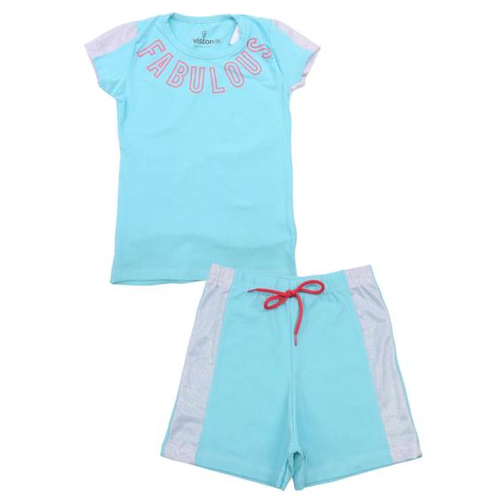 Imagem de Conjunto Juvenil Blusa Verde Claro Silk Fabulous Short Cotton