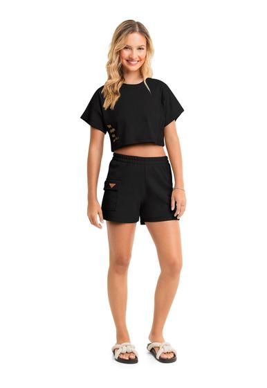 Imagem de Conjunto Juvenil com Blusa Cropped e Short Gloss