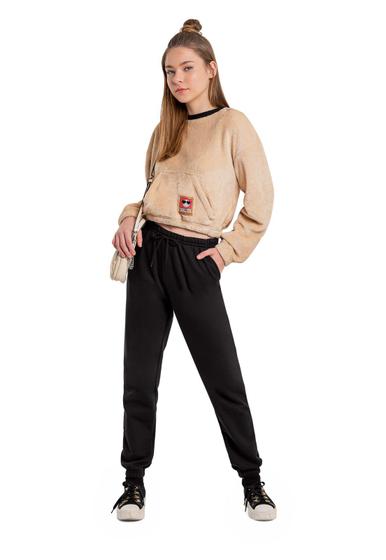 Imagem de Conjunto Juvenil para Meninas com Blusão Cropped e Calça em Moletom Gloss