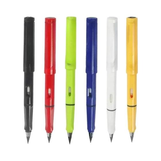 Imagem de Conjunto Kawaii de 6 Canetas para Desenho Infantil - Lápis com Mina Ilimitada