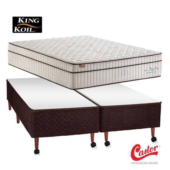 Conjunto King Koil Sky Plush Box Castor Marrom King Size 193x203x80cm