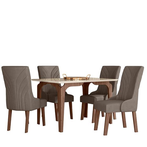 Imagem de Conjunto  Kira mesa 1,10 com 04 Cadeiras Amendoa 01A