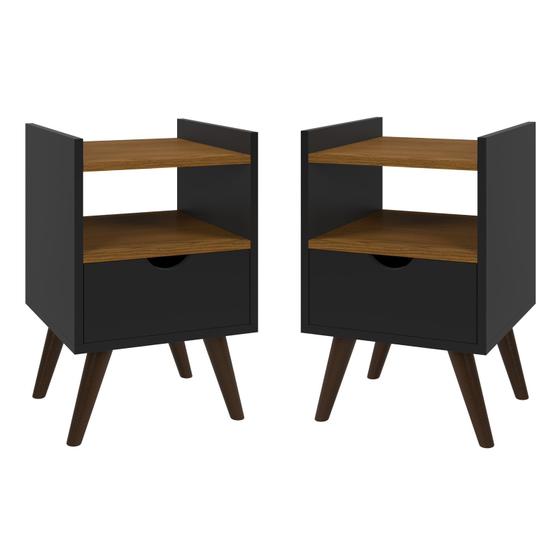 Conjunto Kit 2 Mesa De Cabeceira Quarto Estilo Retro 1 Gaveta Alice Menor preço em Conjunto Kit 2 Mesa De Cabeceira Quarto Estilo Retro 1 Gaveta Alice