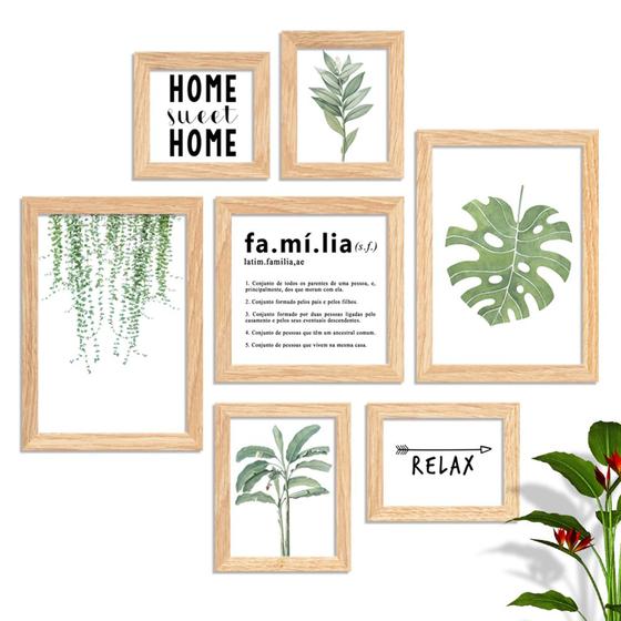 Conjunto Kit 7 Quadros Frases Reflexão Home Sueet Folhagem Família Moldura e Vidro Menor preço em Conjunto Kit 7 Quadros Frases Reflexão Home Sueet Folhagem Família Moldura e Vidro