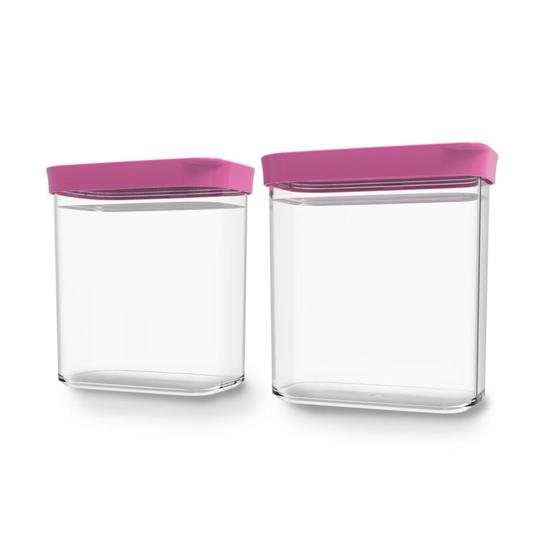 Imagem de Conjunto Kit Cozinha 2 Potes Herméticos de Acrílico de 1500ml - Rosa