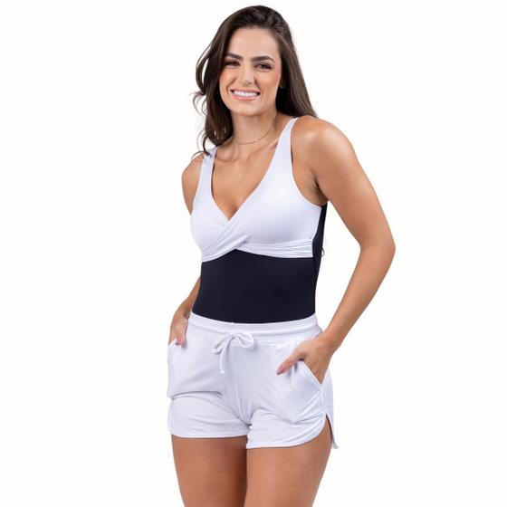 Imagem de Conjunto Kit Maiô Com Bojo + Short Com Ajustes Nas Laterais
