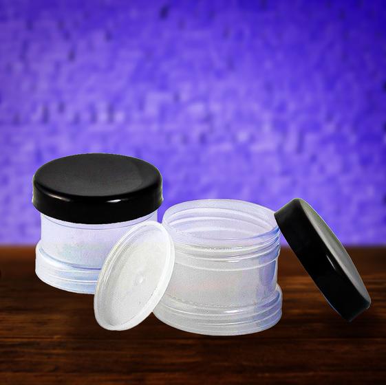 Imagem de conjunto kit Pote Multiuso vedação líquidos cremes pomadas 20ml Tampa Rosca 10 Unidades