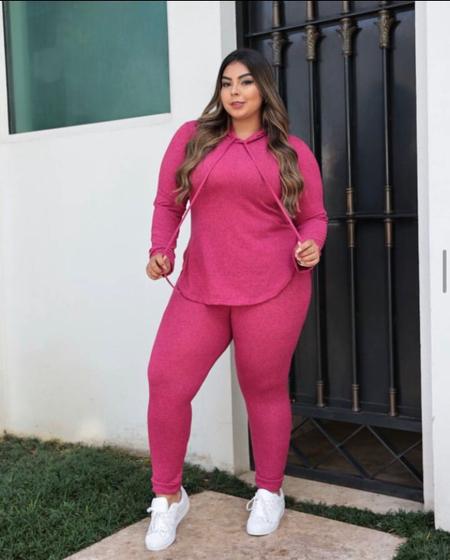 Imagem de Conjunto Lanzinha Feminino Plus Size Calça e Blusa Manga Longa GG G1 G2