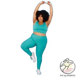 Imagem de Conjunto Laura para Academia Calça e Top Semi Poliamida Plus Size