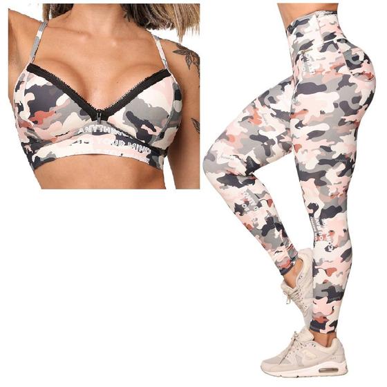 Imagem de Conjunto Legging Bolso Empina Bumbum + Top Camuflado Moving