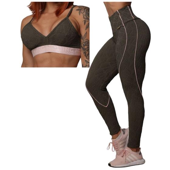 Imagem de Conjunto Legging Empina Bumbum +Top Bio Verde Militar Moving