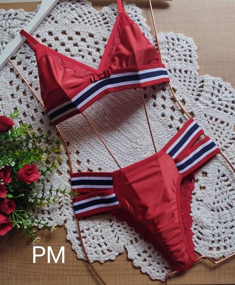 Imagem de Conjunto lengerie sem aro sem bojo - Flor de pêssego