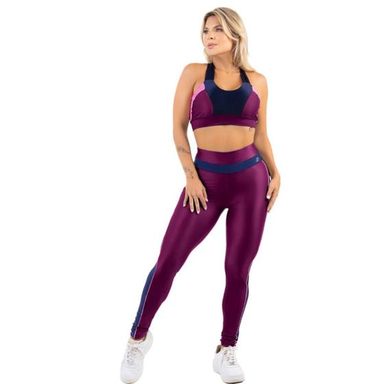 Imagem de Conjunto Levanta Bumbum Fitness Cintura Alta Calça Academia