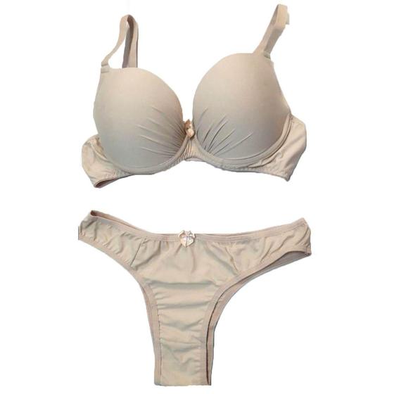 Imagem de Conjunto lingerie Calcinha e Sutiã Bege - Lennaz