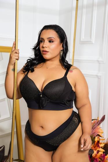Imagem de Conjunto lingerie com renda Plus size