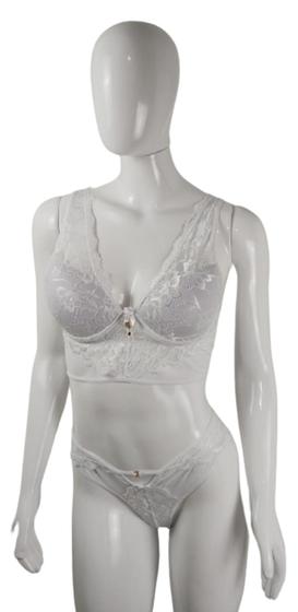 Imagem de Conjunto Lingerie em Renda Costas Transpassadas BRANCO