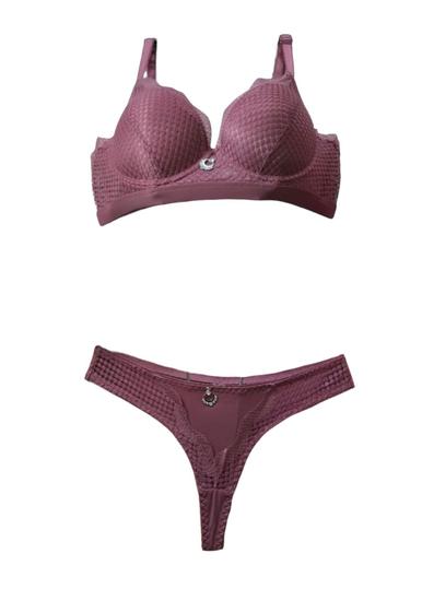 Imagem de Conjunto Lingerie Feminino Com Bojo Calcinha Fio Dental