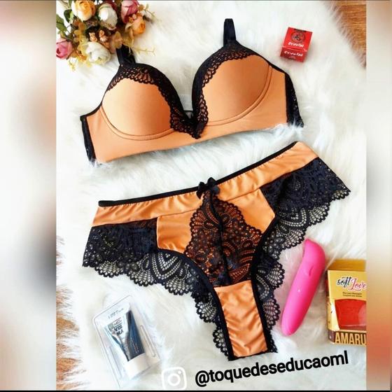 Imagem de Conjunto Lingerie Microfibra Caramel