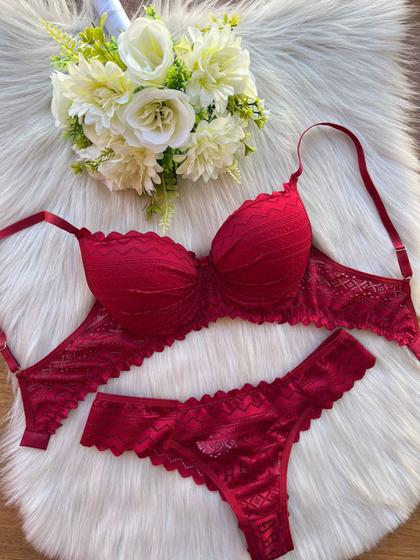 Imagem de Conjunto  Lingerie rendado, calcinha fio  Milena