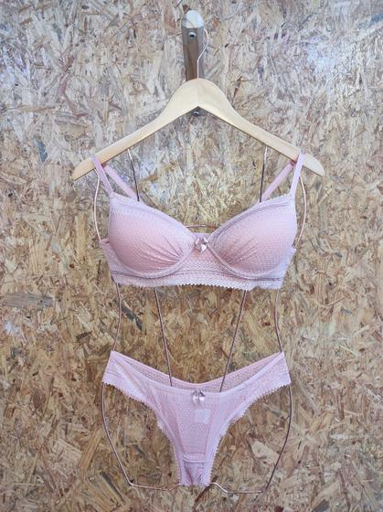 Imagem de Conjunto lingerie rose  com bojo