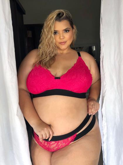 Imagem de Conjunto lingerie sem bojo estruturado sem bojo forrado todo rendado (3243) - 50,52,54