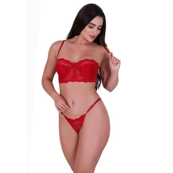 Imagem de Conjunto Lingerie Sutiã sem Bojo sem alça Alça Removível Bianca