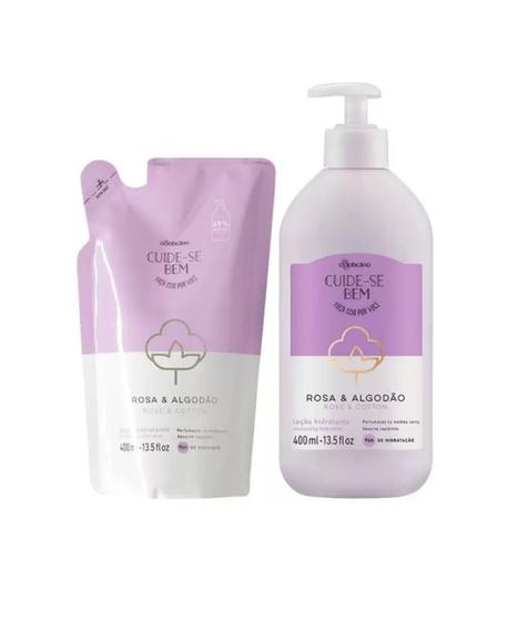 Conjunto Loção Hidratante Desodorante Corporal Cuide-se Bem Rosa e ...