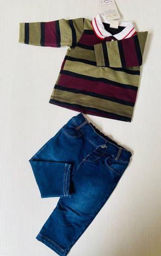 Imagem de Conjunto Longo Bebe Menino Calça Jeans + Blusa Enxoval 371