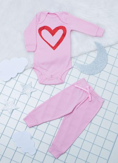 Imagem de Conjunto longo de body heart para bebê