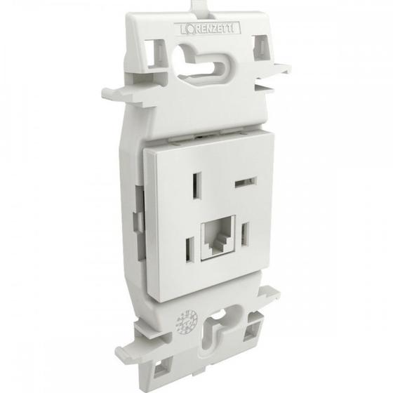 Imagem de Conjunto Lorenzetti Zuli 4X2 Branco Sem Placa(1Tomada Rj11) Lz050